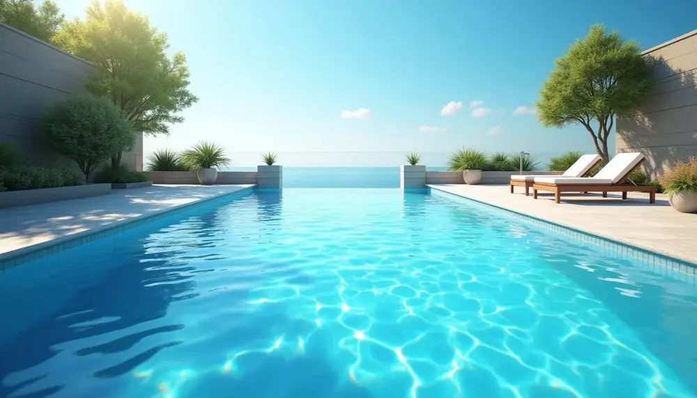 Ein quaderförmiges Schwimmbecken ist mit Wasser gefüllt: So berechnen Sie das Poolvolumen