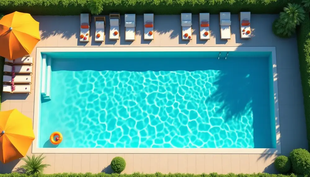 Faszinierende Perspektiven: schwimmbecken von oben betrachtet